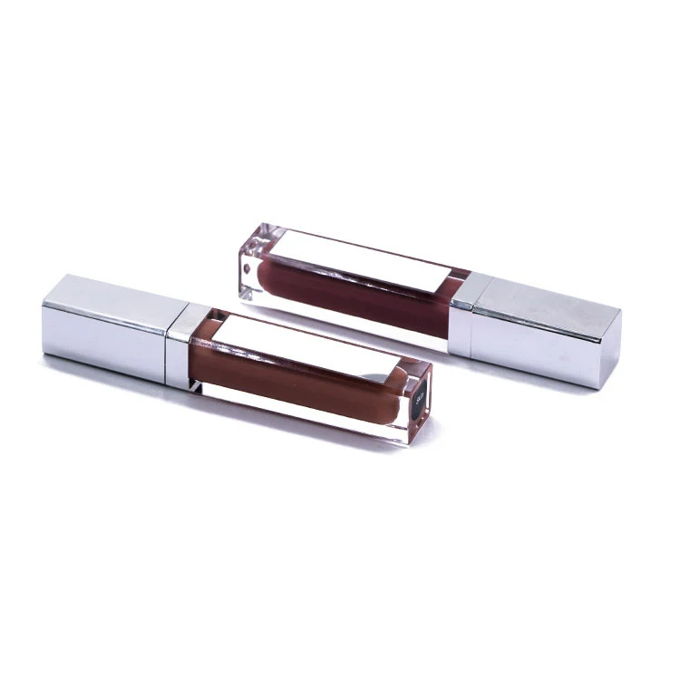 Matte liquid lipstick glitter lip gloss waterproof makeup moisturizing lip oil LED light lipgloss tubes with mirror