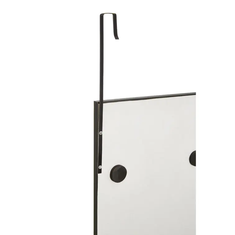 Long Full Body Mirror with Hanger and Shatter Resistant Glass Grey Framed Over the Door Full Length Mirror