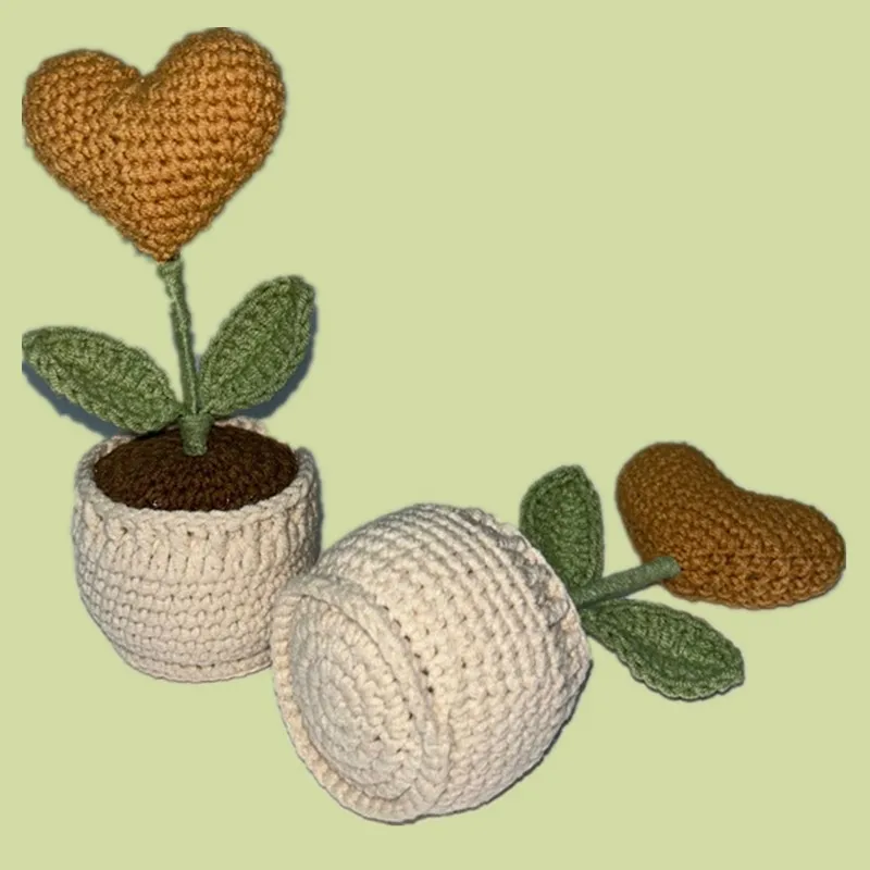 Simulated Wool Hand-knitted  Tulip  Flower Plush Toys Bouquet Home Decor Accessories Ornament Artificial Flowers