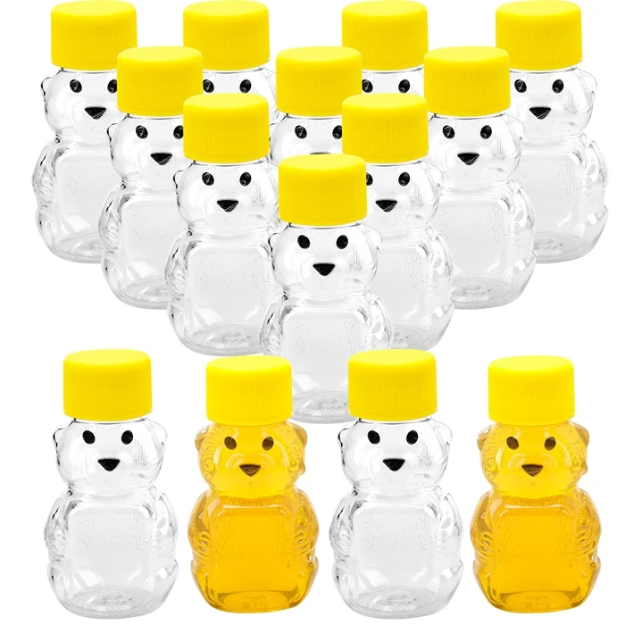 Plastic Bear Jar with Needle Nose Lid Can hold honey, syrups and other liquids Perfect Beekeeping tool
