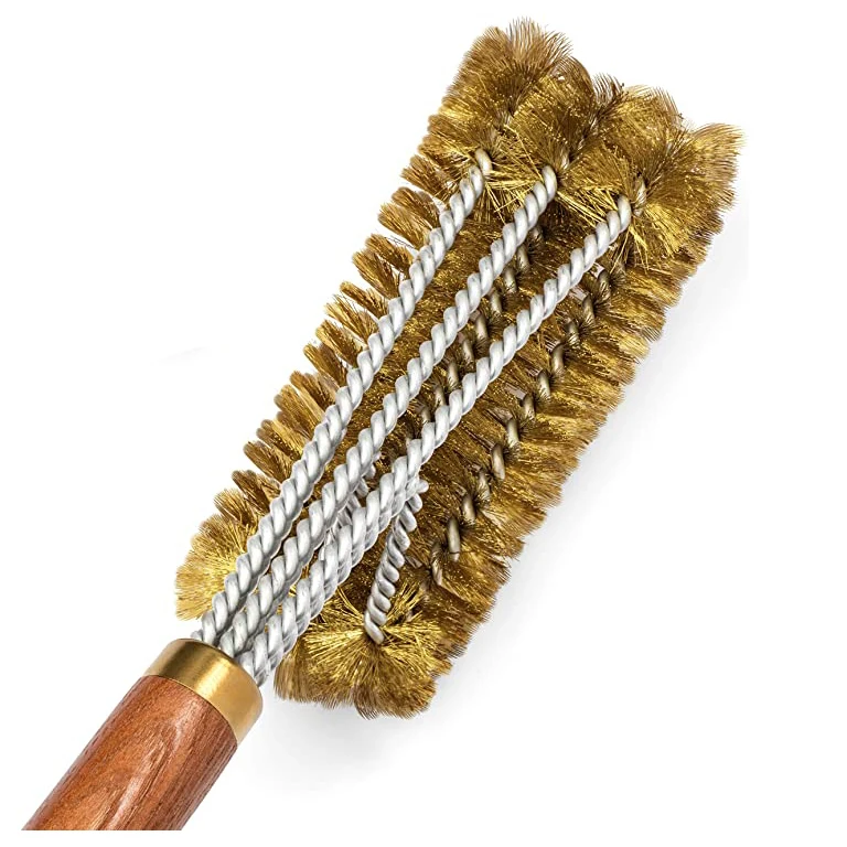 BBQ Grill Brush BBQ Cleaning Brush Grill Clean Brush Grill Cleaning Scraper Wood Handle