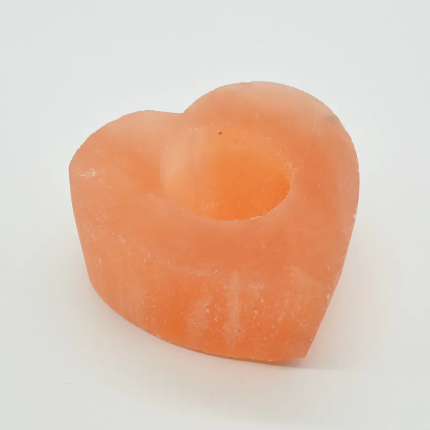 Hotsale Natural Selenite  Candle Holder Gypsum Candlestick Heart Shape Candleholder