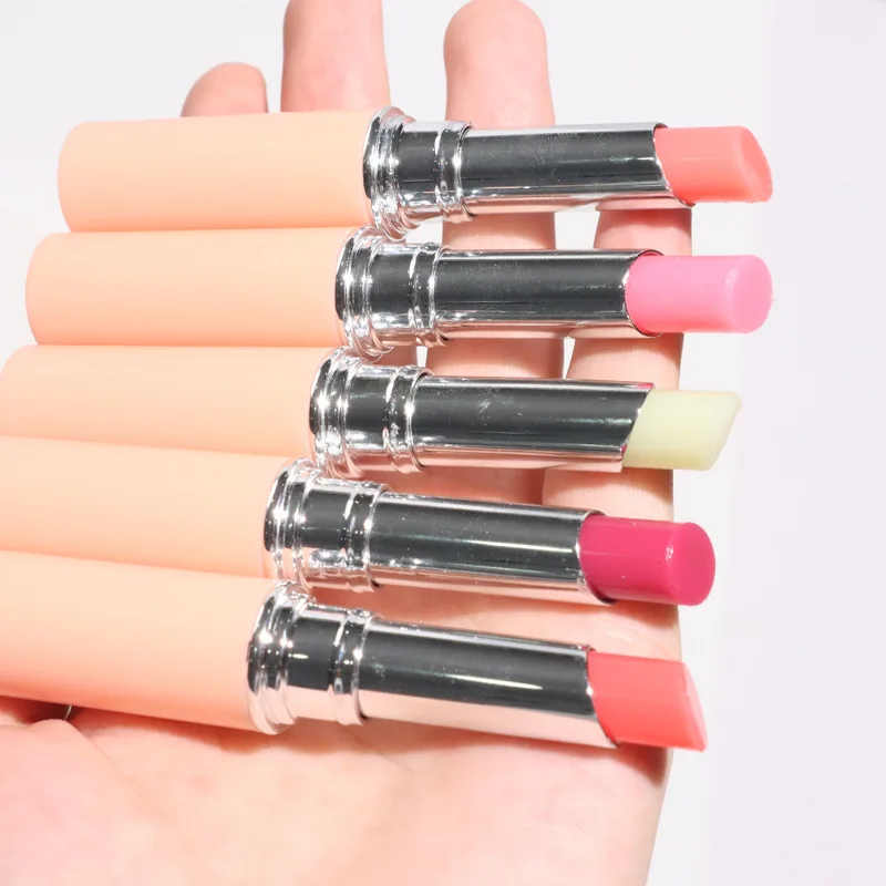 Best Selling 5 Colors Nude Tube Fruit Flavor Vegan Long Lasting Moisturizing Natural Lip Balm Custom Private Label