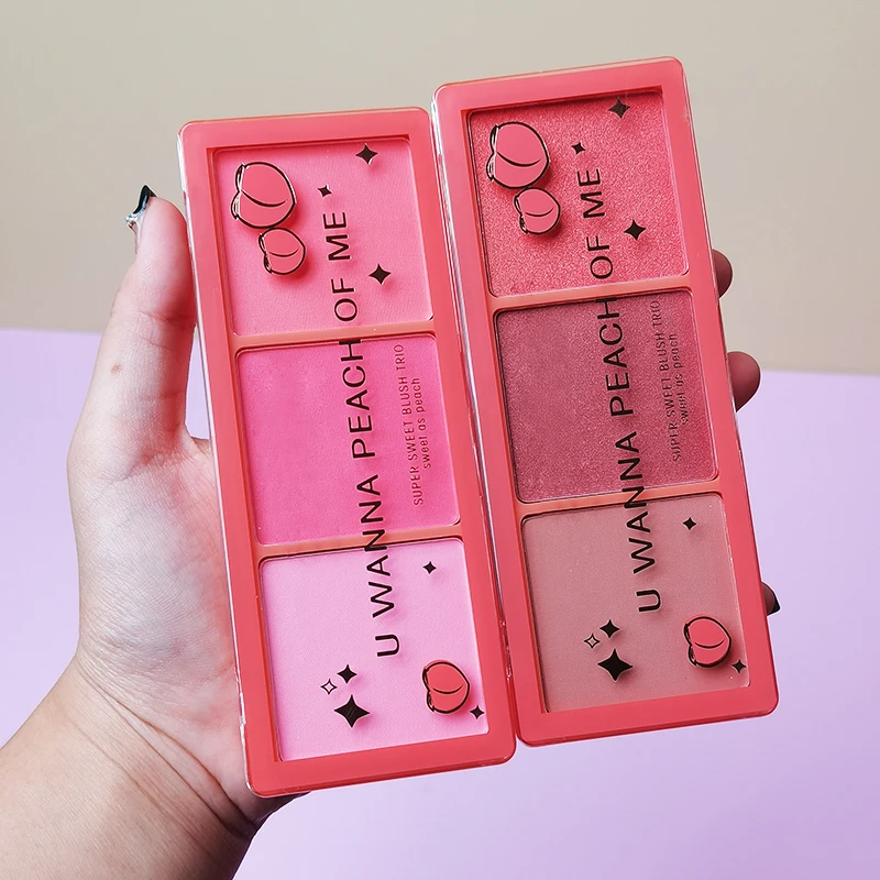 SHICELLE Vegan 3 Colors High Pigment Blush Private Label Fine Powder Blush Private Label Blush Palette