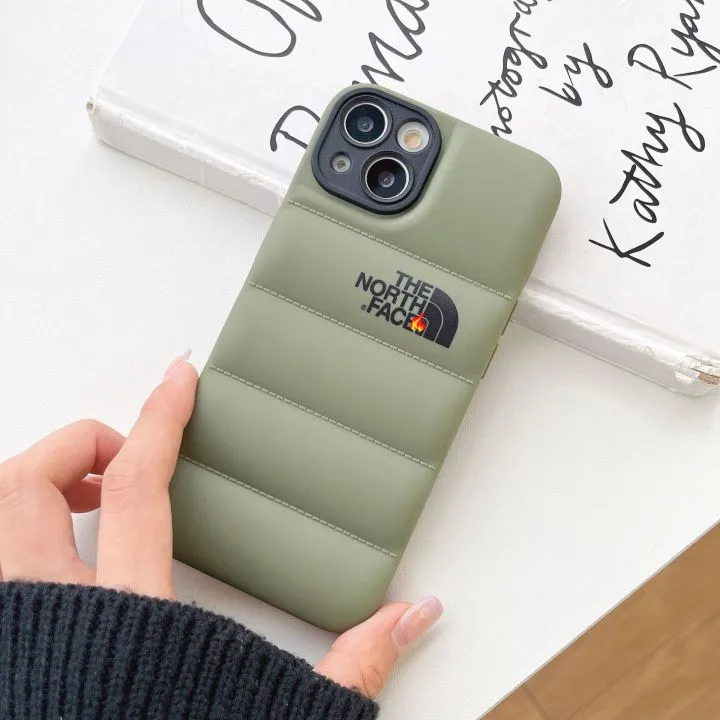 Winter Down Jacket TPU Shockproof Puffer Cotton North Face Mobile Phone Case Cover For iPhone 11 12 13 Pro max 14 plus XS XR