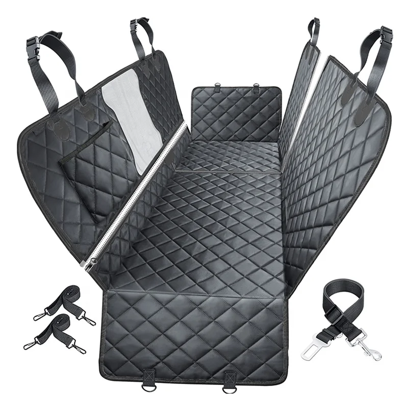 BunnyHi CZ012 Wholesale Waterproof Nonslip Heavy Duty Dog Pet Car Seat Cover For Back Seat Protective Adjustable Cover