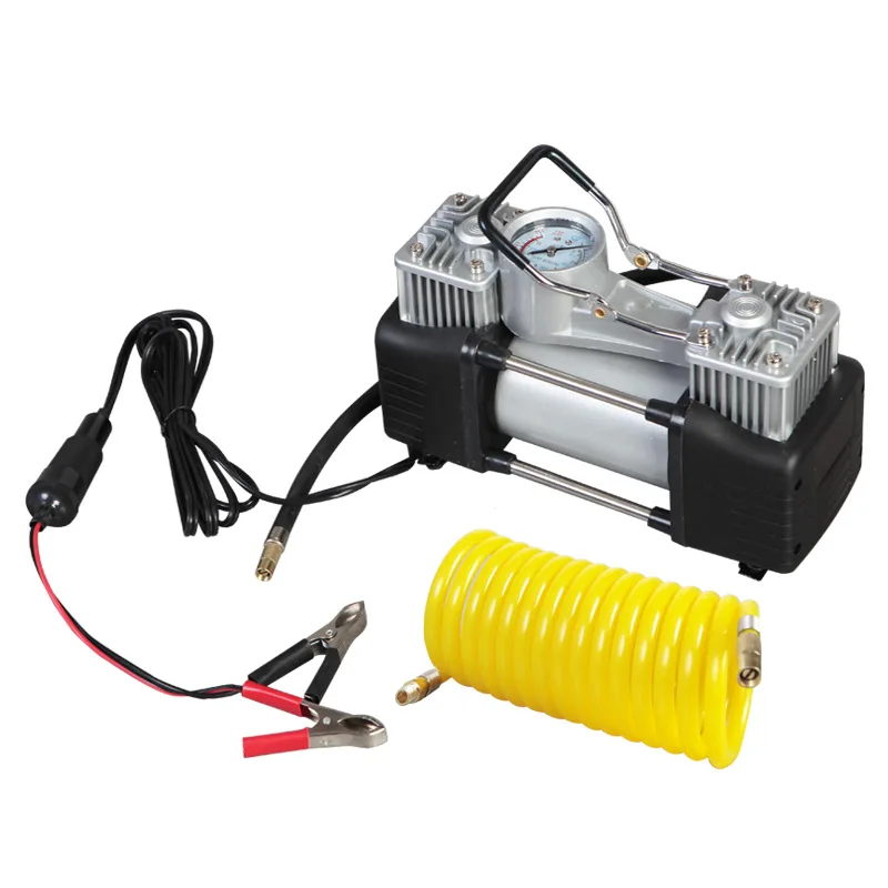 Tire Repair Tool Plastic Box Double Cylinder Car Air Compressor Tire Pump Auto Air Inflator