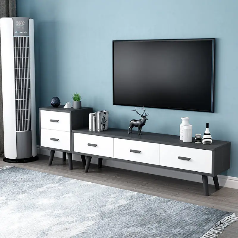 Customized MDF Table Set Modern wholesale cheap TV cabinet storage cabinet with solid wood legs TV stand