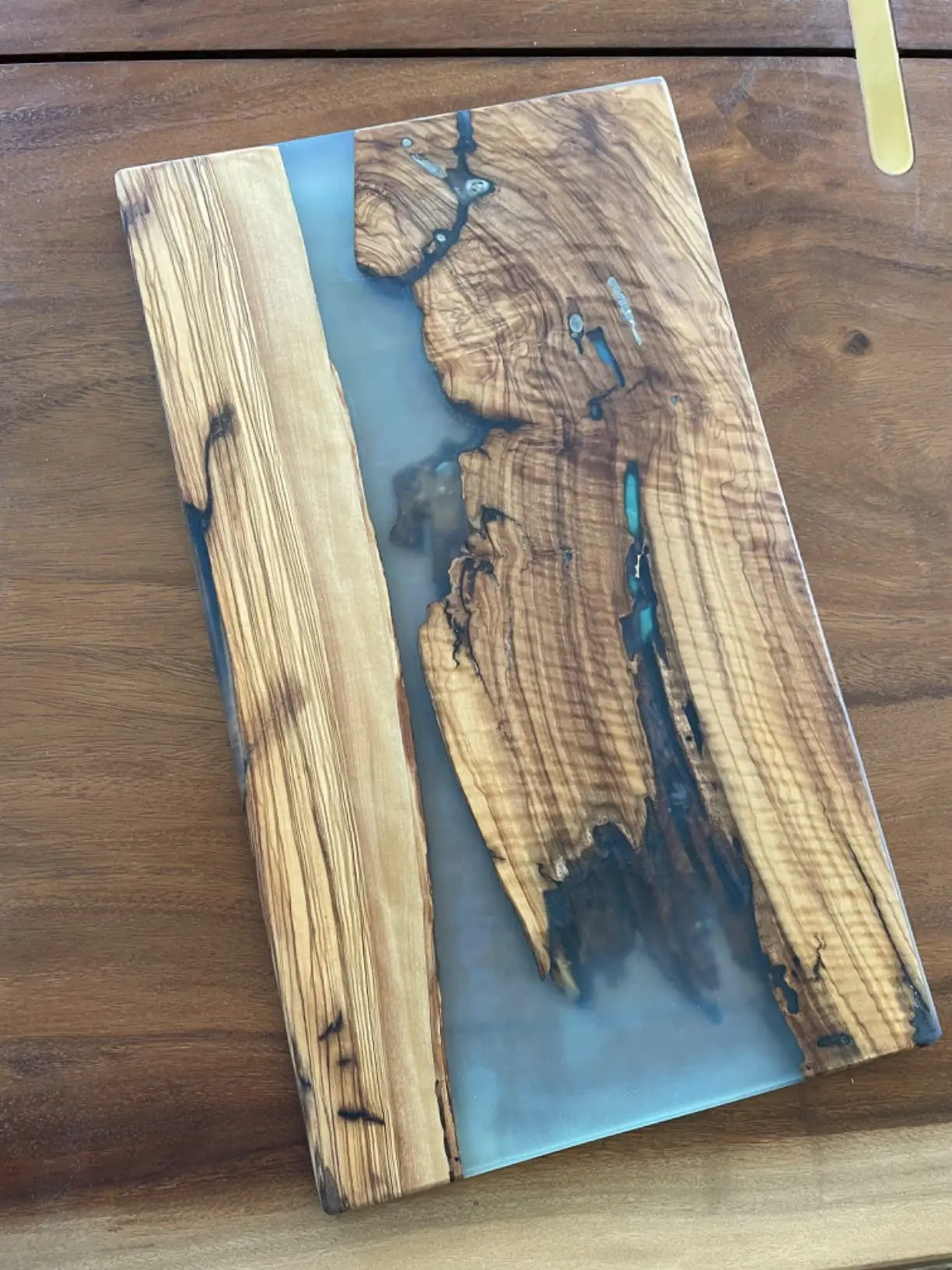 Olive Wood Cheese Board with Resin Charcuterie Boards & Serving Tray Wooden Epoxy chopping Board Premium Gift for Kitchen
