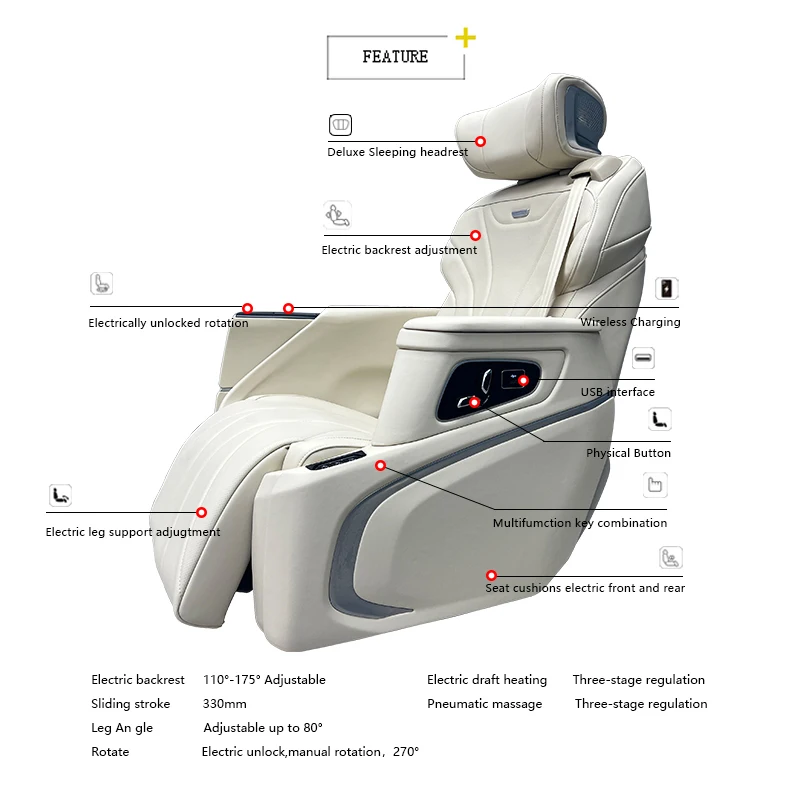 Kwanway Car interior Kit Luxury car seat modification Air Massage rotary bucket seats for Toyota Sienna KIA Carnival