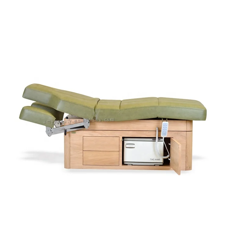 Luxury Beauty Facial Electric Bed For Spa High Quality Manufacturer Wood Base Electric Beauty Bed Facial SPA Massage Bed