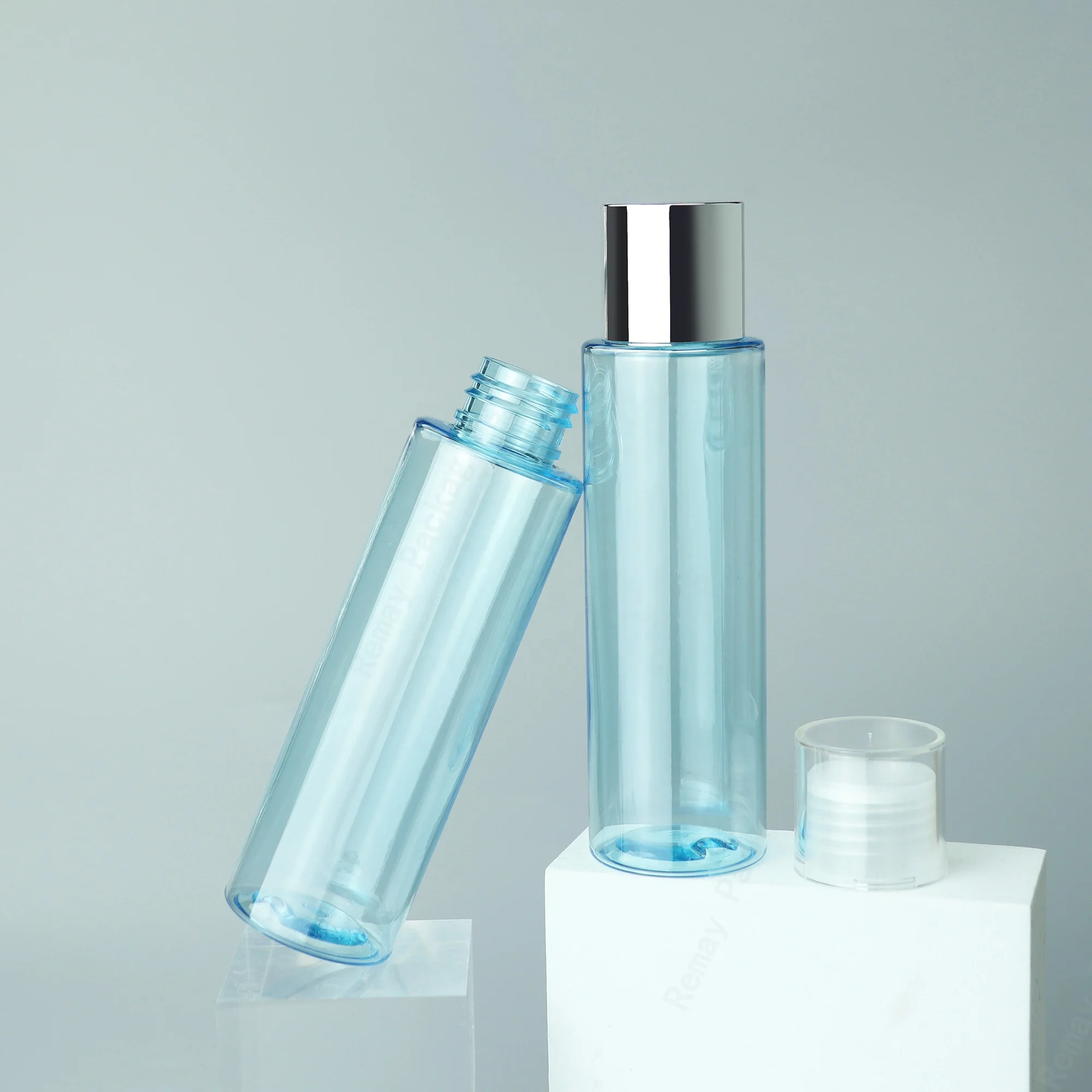 Custom 100 ml cosmetic water bottle PET plastic makeup remover container thick 100m shampoo bottle