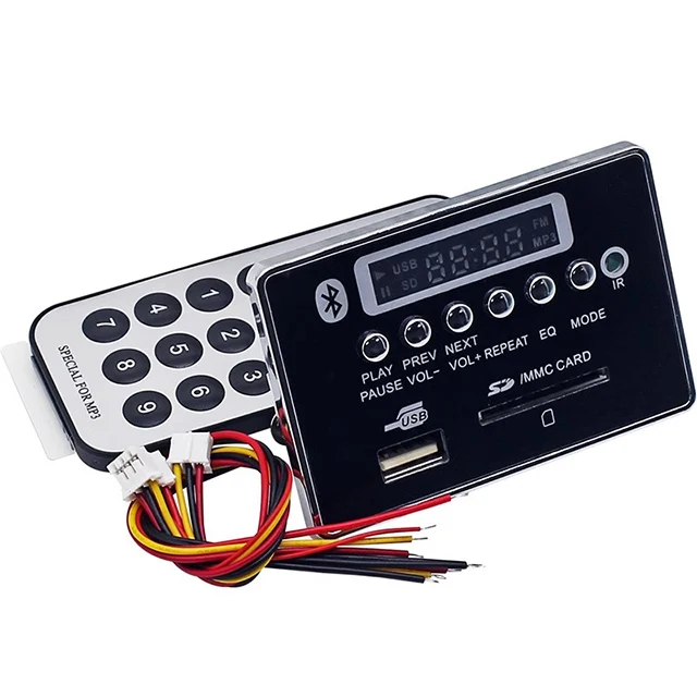 USB Decoder Board 12V Car Stereo Wireless Recording Module USB TF AUX FM Radio Amplifier Remote Controller Mp3 Player Module
