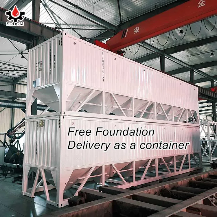 SDDOM free foundation portable 35 50 100T cement fly ash dry sand mineral horizontal storage tank bin silo price