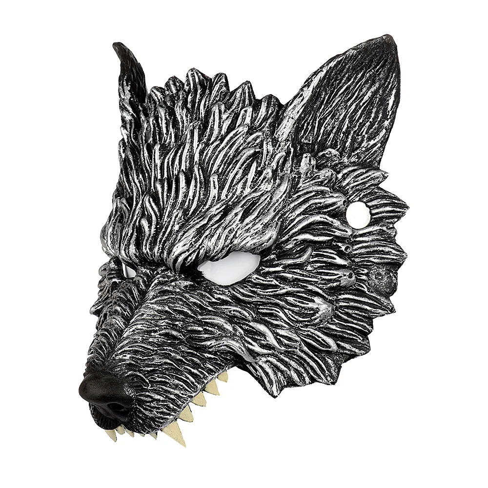 Halloween 3D Wolf Mask Animal Masquerade Cosplay Costume Pu Foamed Werewolf Face Masks