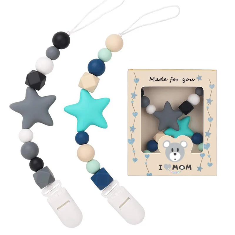 Wholesale Customizable DIY Pacifier Holder for Baby Boys and Girls Pacifier Clip Neutral Binky Clip for Baby Gifts