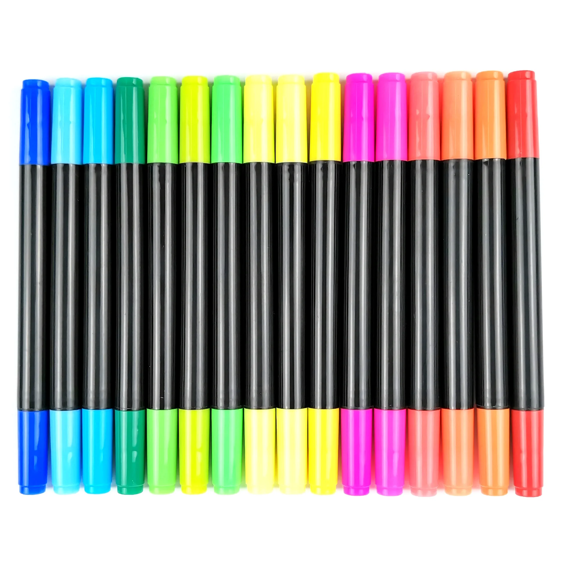 Dual Tips Double Colors Markers Chisel and Bullet Tips Fabric Marker Waterproof and Permanent Textile Markers