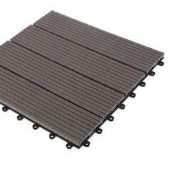Interlocking outdoor decking non-slip plastic wood wpc flooring tiles engineered flooring
