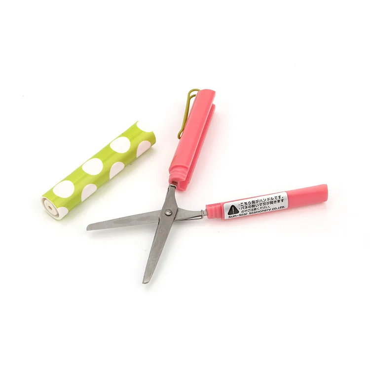 Custom Plastic Products Portable Scissors Mini Creative Student Hand Cut Folding Stationery Scissors