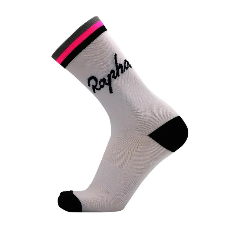 Wholesale Custom Logo 100% nylon White Unisex Sport Compression Grip Crew Nonslip Fancy Bike Cycling Socks