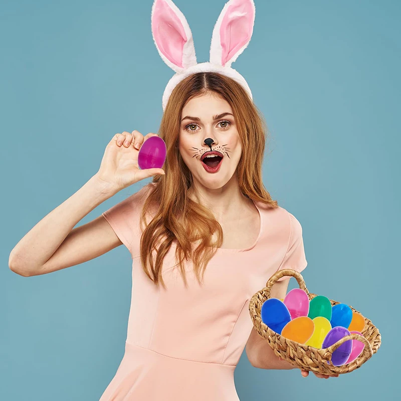 Fillable Easter Eggs with Hinge Bulk Colorful Bright Plastic Easter Eggs, Perfect for surprise Egg, Easter Hunt Assorted Colors