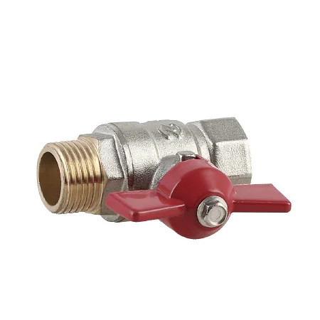 1/2 inch 3/4 inch 1 inch Female Male PN25 Brass Ball Valve with Red Butterfly Handle