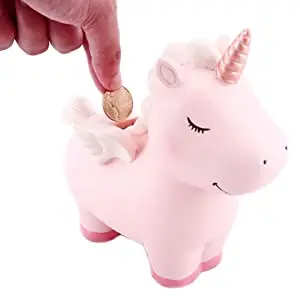 Копилка в виде единорога для девочек, можно вынуть деньги, для девочек, Детский милый подарок