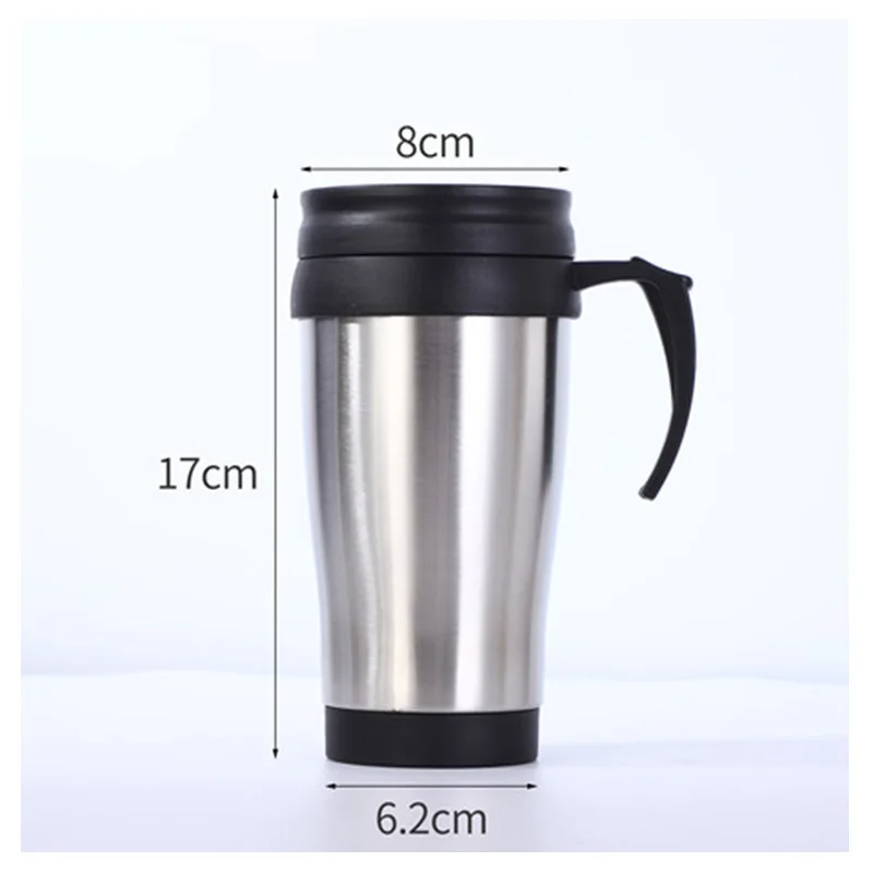 400ml Stainless Steel Thermal Travel Mug  Cups with PP plastic inner and Slides lid 16oz