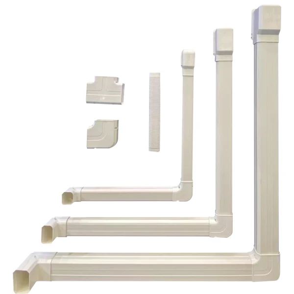 High Quality White PVC Decorative Air Conditioner Pipe Cover Kit Tee Joint Cable Trunking  Ducts Quality Air Conditioner Line