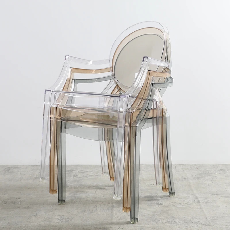 Wholesale Commercial Furniture Modern Dining Plastic Armrest Hotel Chaise Plexiglas Transparent Clear hotel chairs