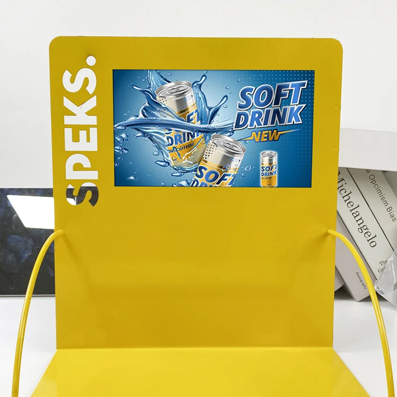 7inch Metal Frame LCD Screen Support Video Play In Loop For Custom Retail Portable POS Cardboard Floor Display