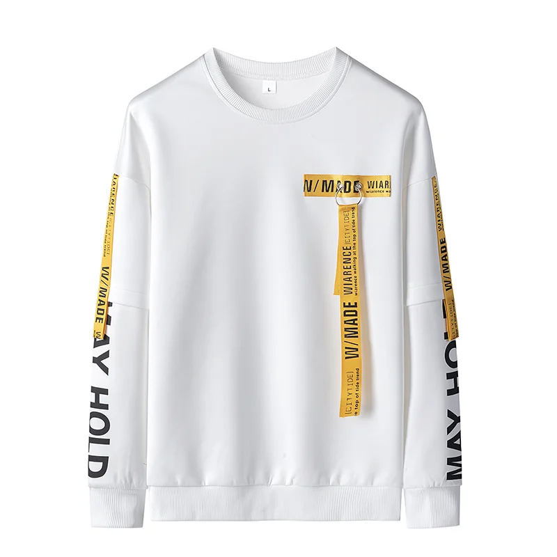 100% Cotton Plain White Stone Washed Tunic Two Tone Stripped Wholesale Raglan Sleeve Sweatshirt