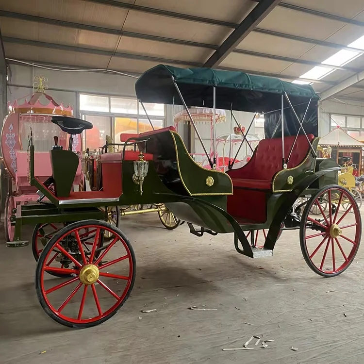 New Design Wedding and Tourist Sightseeing 4 Wheel European Electric and Horse Drawn Carriage/Horse Wagon/Horse Cart for Sale