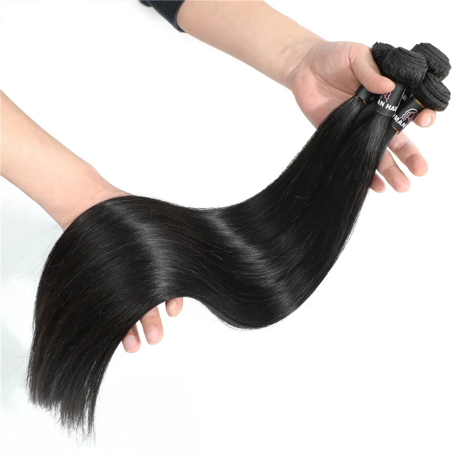 ELI Peruvian Human Hair Bundles With Closure,Bundles Raw 100 Peruvian Straight Hair,10A Grade Peruvian Virgin Human Hair