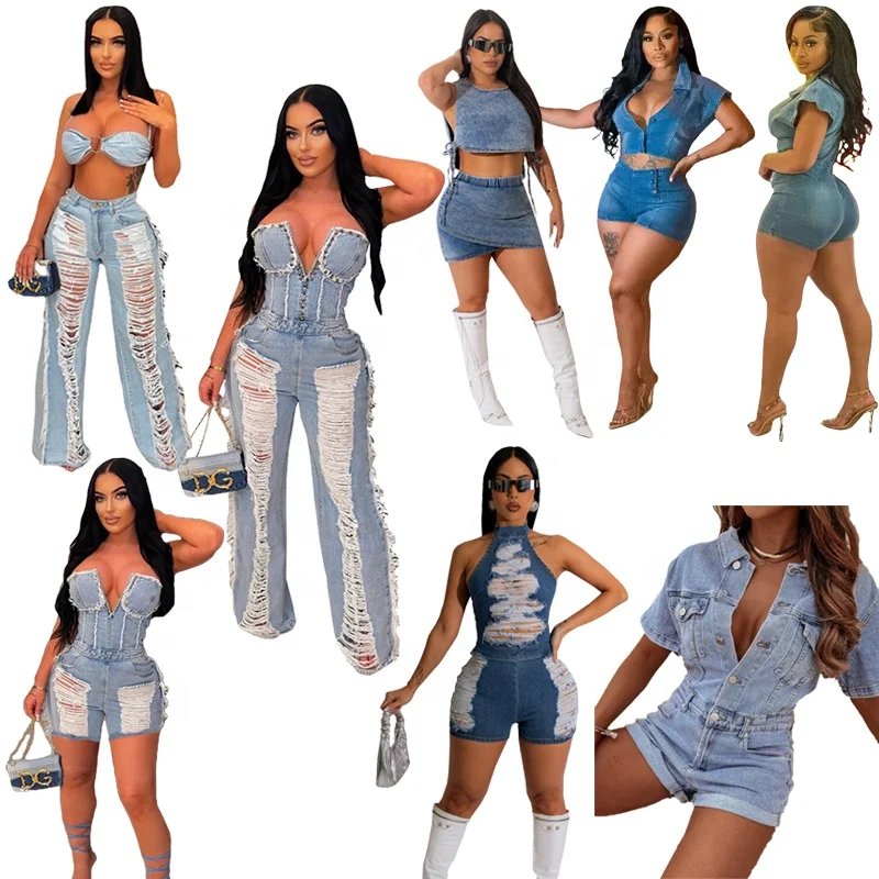 Женский джинсовый комбинезон