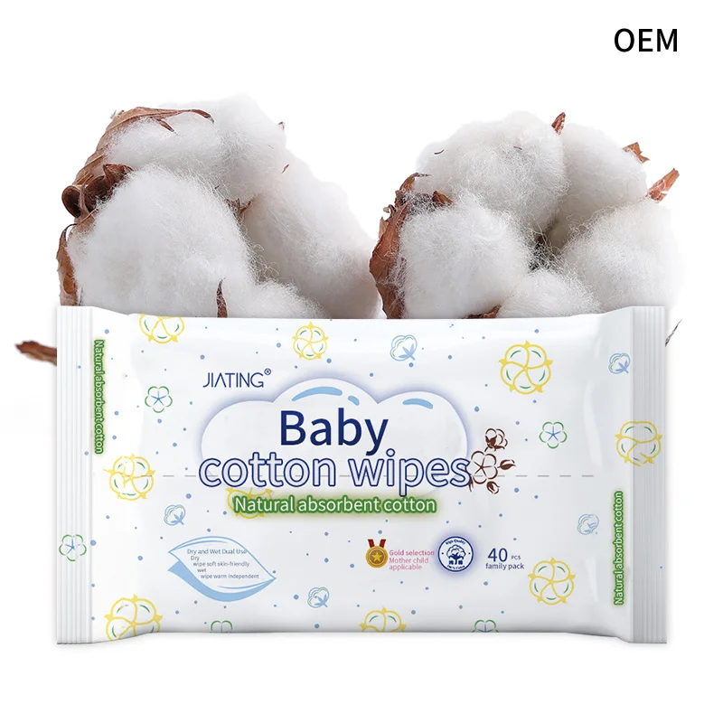 Baby Dry Wipe 100% Cotton Tissues Disposable Face Towel safe for Baby Skin 15*20cm  Biodegradable