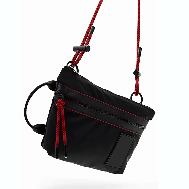 BSCI authorized manufacturers #PA0728 women lady nylon crossbody bag custom printed nylon bags wholesale Nylon lady Bag Set