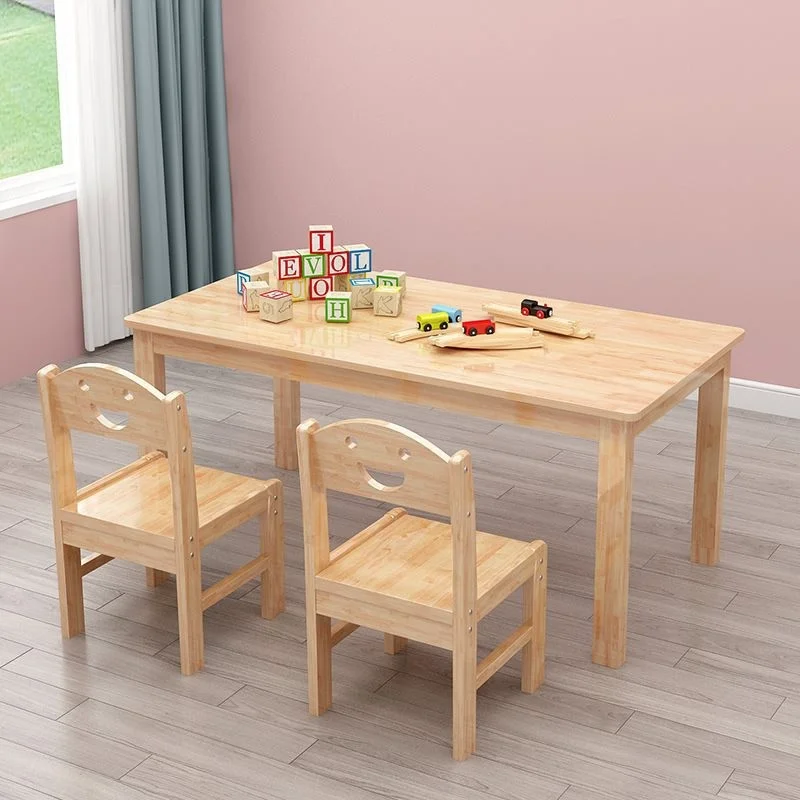 Kids Wooden Furniture Sets With Table and Chairs for a Safe and Educational Play Area in Kindergarten and Preschool