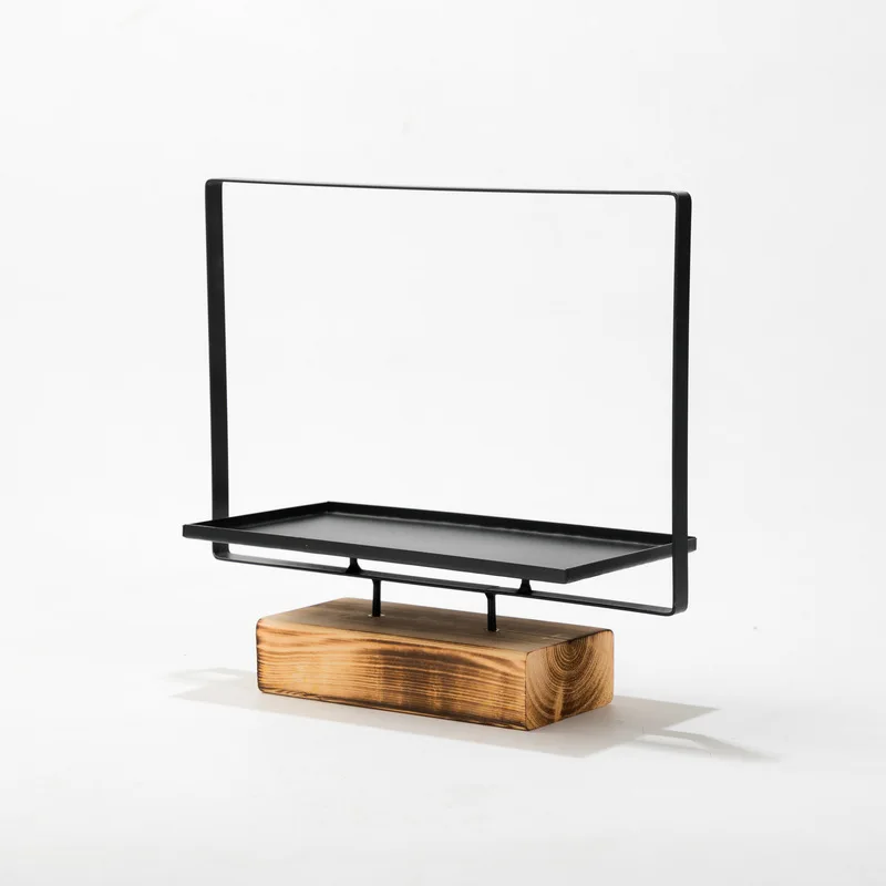 Wholesale Metal Wooden Cake Stand Tray Food Serving Tray For Banquet Serving Wedding Serving