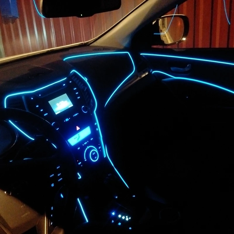 3M Atmosphere Lamp EL Cold Light Line With USB DIY Decorative Dash Board Console Auto LED Ambient Light Car Interior Accessories
