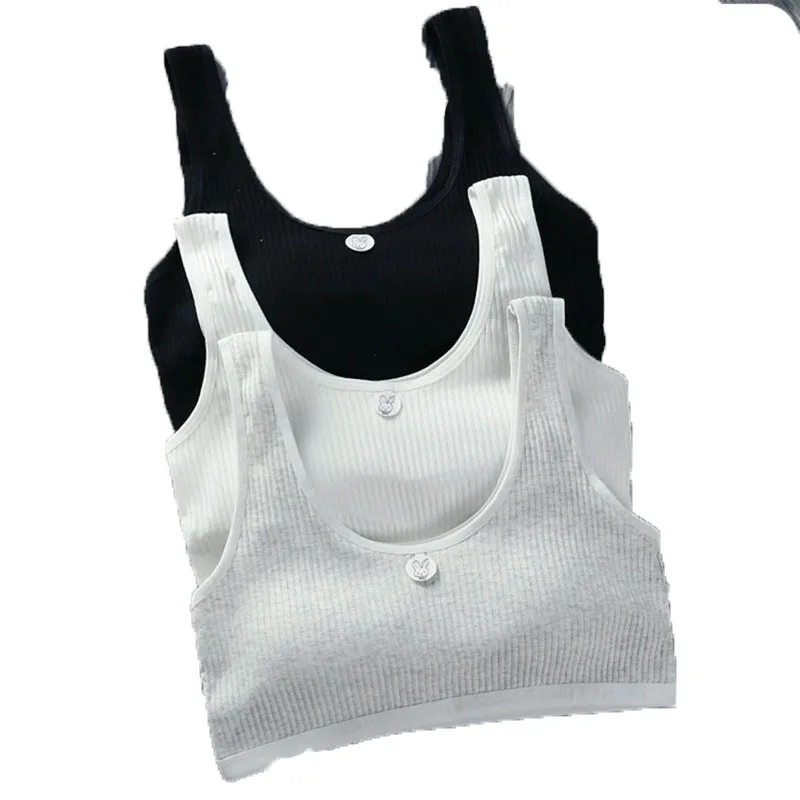 OEM Custom Design Factory New Plain Blank Seamless Teen Girls Underwear sets Bow Tie White Kids Bra and Briefs