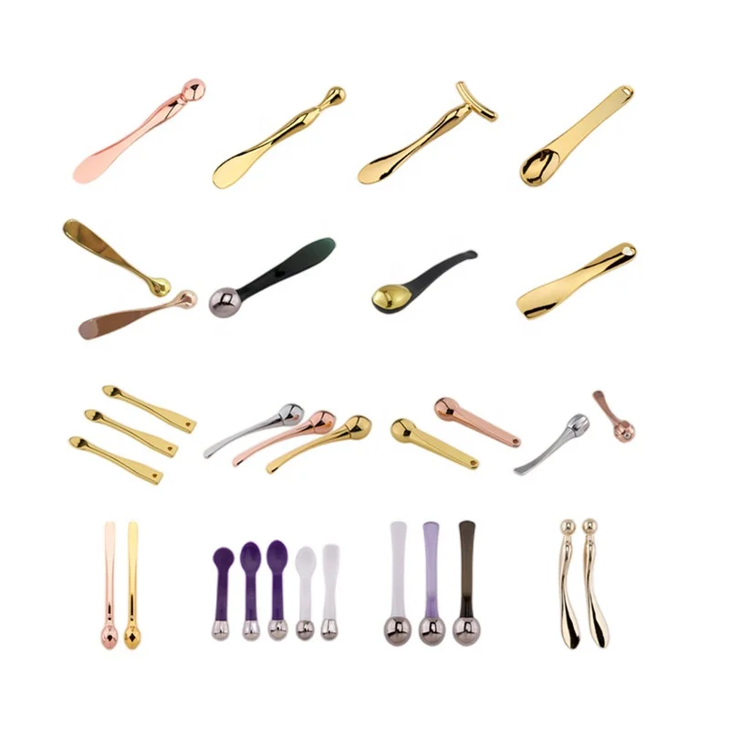 Акриловая металлическая полипропиленовая Косметическая лопатка, маска для лица, ложка «сделай сам», шпатель для смешивания крема для глаз, лопатка, массажные палочки против морщин, инструменты для макияжа