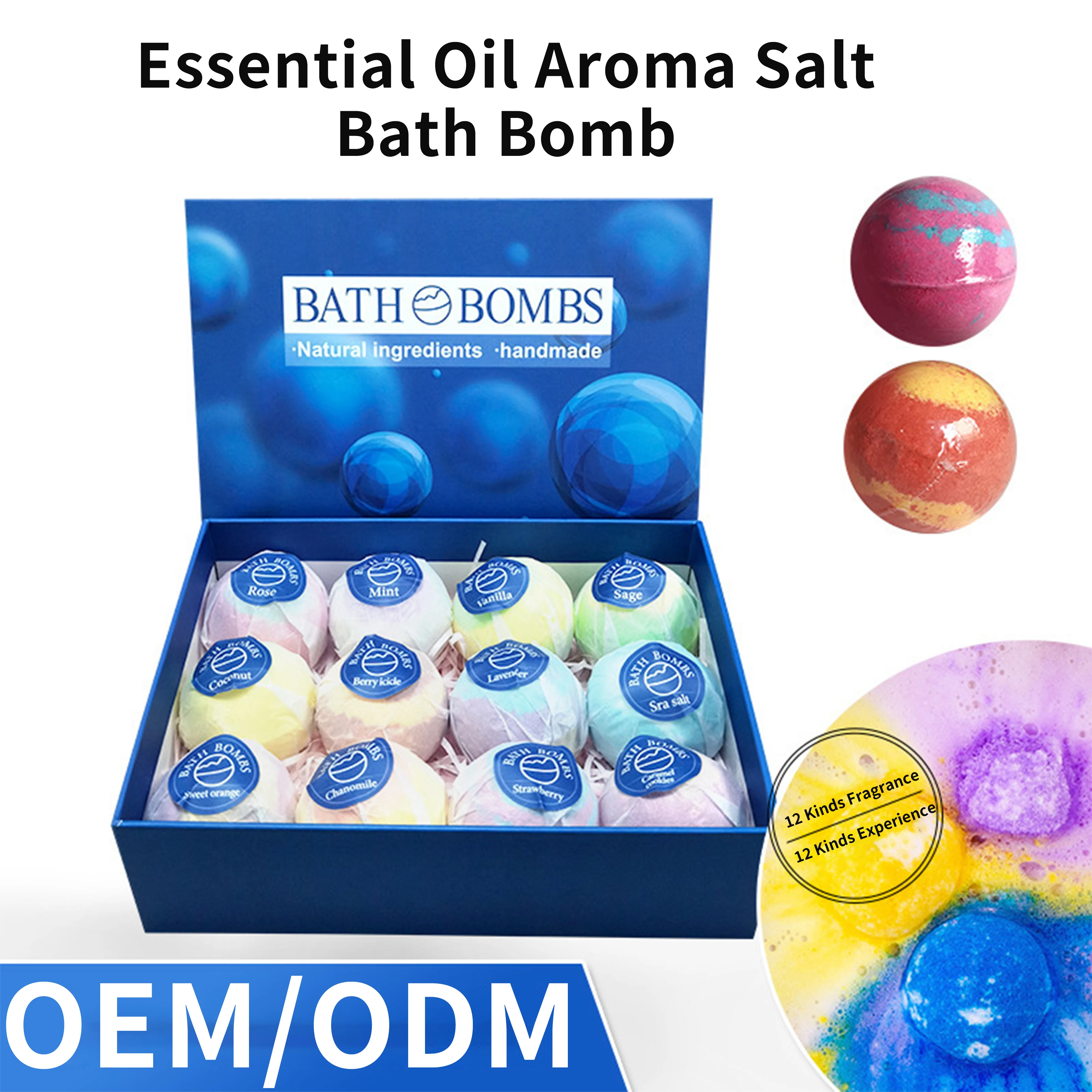 Professional Factory OEM ODM Essential Oil Aroma Salt Bath Bomb wash body bath ball bath bombs organic