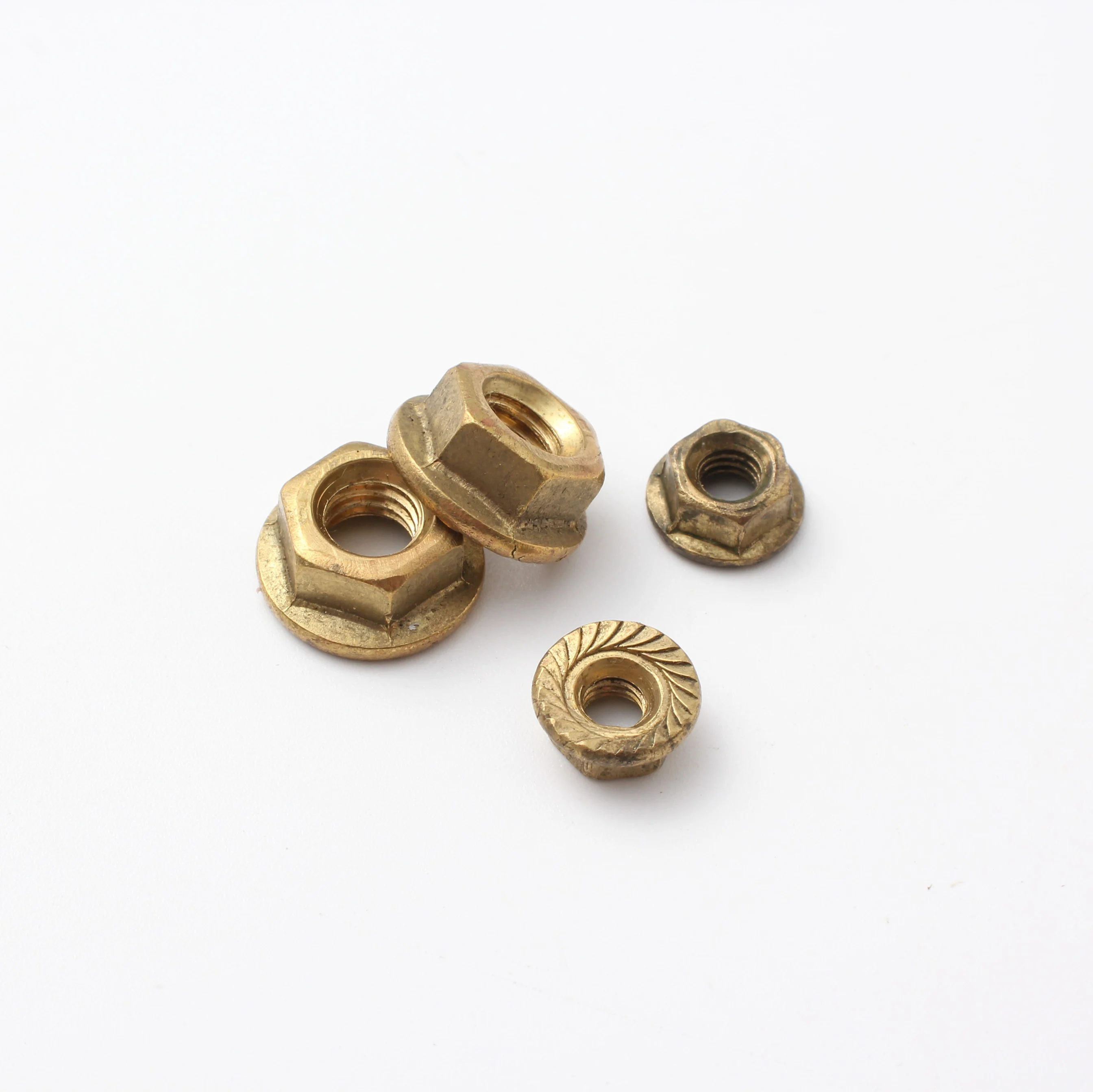 Fastener Factory Direct Supply Copper Brass DIN 6923 Hex Flange Nut With Bolt