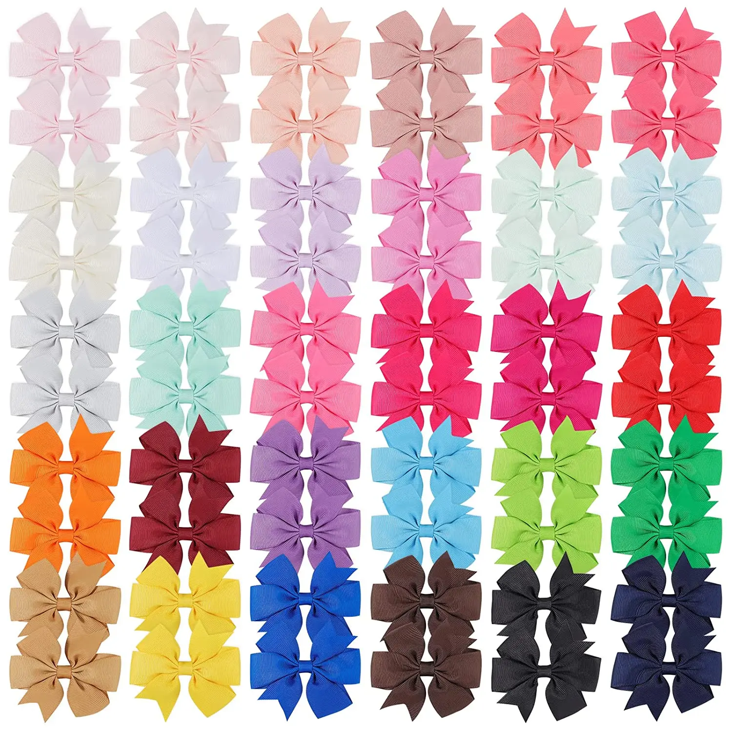 Okay Wholesale 3 inch grosgrain bow tie hair clip child hair bows for baby girls accessories