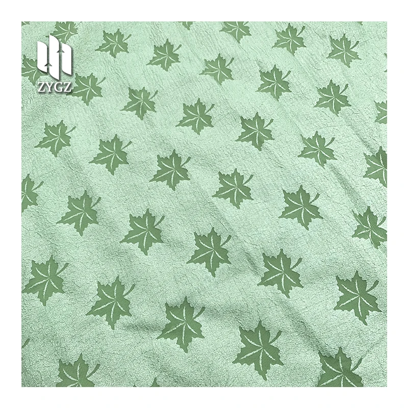 95% Polyester 5% Spandex Fashion Design Embroidery 3D Relief Maple leaf Jacquard Fabrics For Clothing Dresses Bags