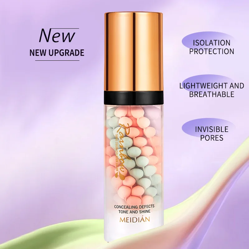 Natural Face Primer 3-Color Waterproof Whitening Foundation Makeup Isolation Cream Rainbow Effect