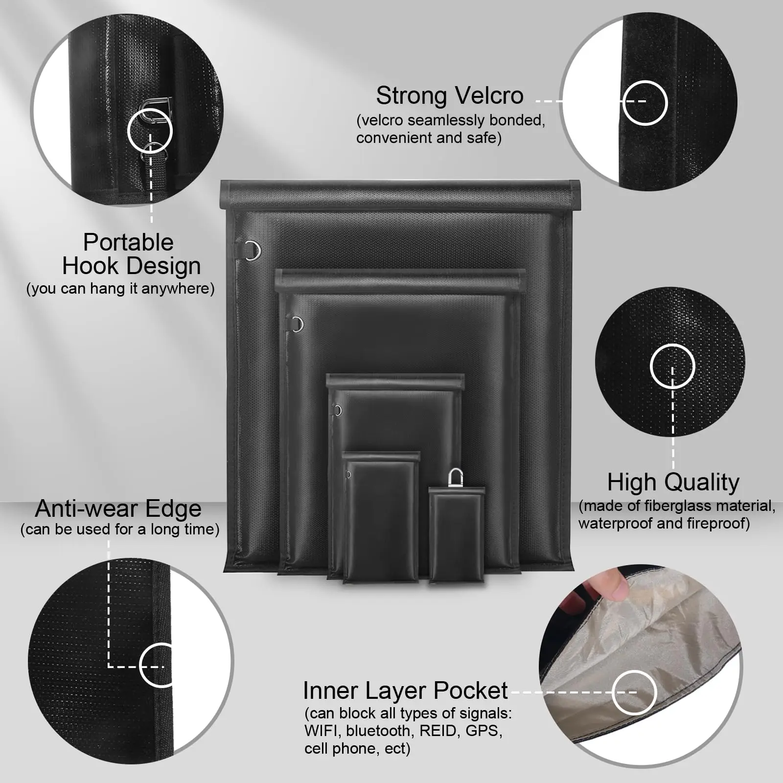 RFID Signal Blocking Faraday Key Bag, Large Faraday Cage for Laptop and Phone