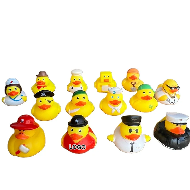 PVC Little Rubber Duck Custom Multicolor Squeezing vinyl Ducks Baby Bath Shower Toy Summer Beach Pool Activity Holiday Gift