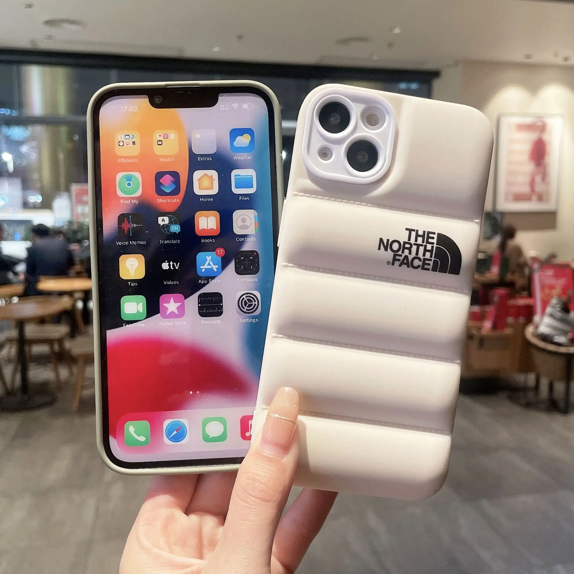 Ins Style North Face Puffier хлопковая куртка ТПУ чехол для сотового телефона iPhone 14 13 12 11 PROMAX X XS XSMAX XR 7P